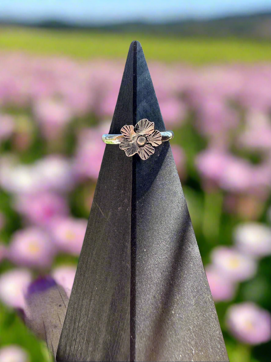 Mini Flower Ring; Sterling Silver— Made to Order