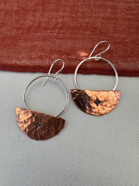 Mixed Metal Star Hoops
