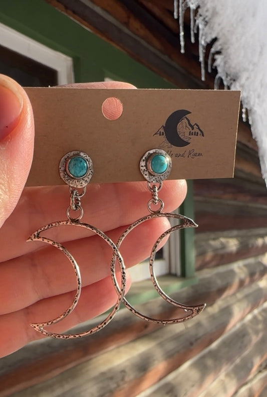 Turquoise Moon Beam Studs